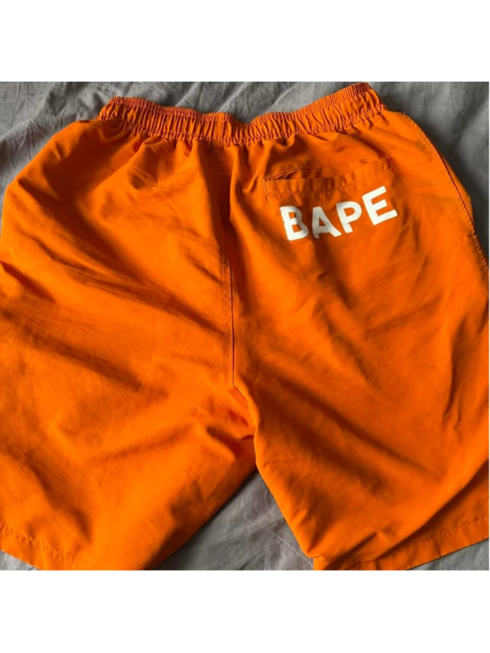 Orange BAPE swim shorts size L #streetwear